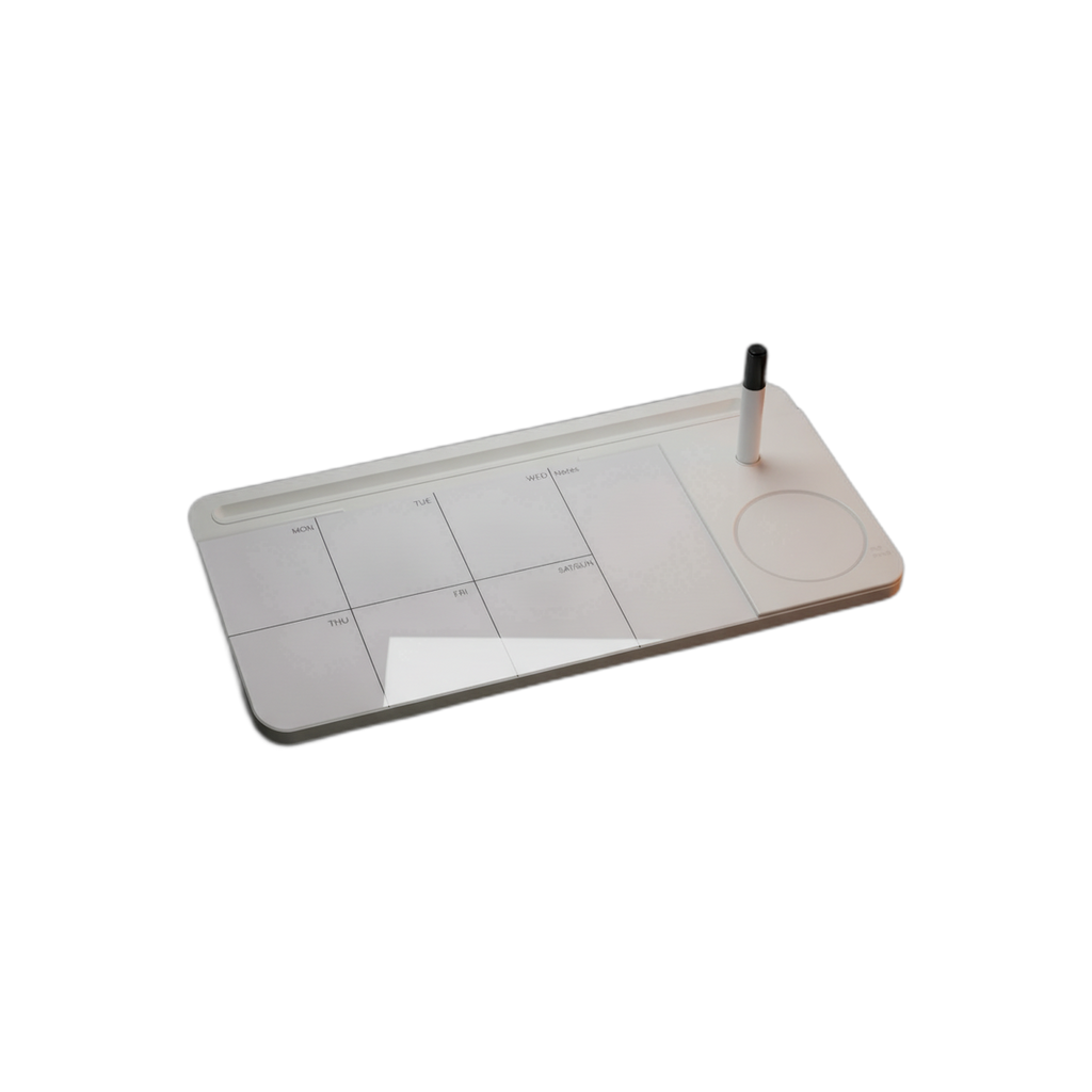 Glass desk whiteboard cutout on a transparent background for the drop hero circle