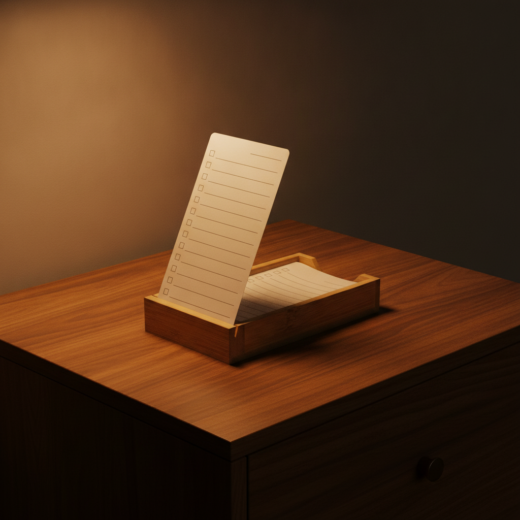 To-Do Card Holder — Bamboo Night Routine